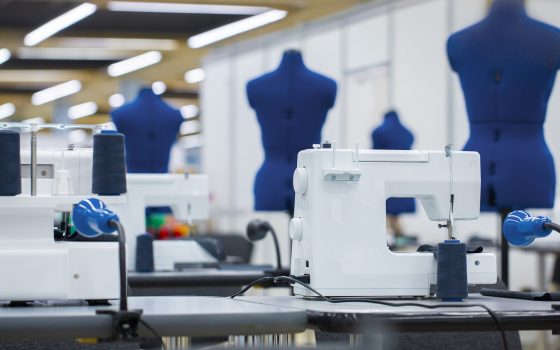 Shop floor with sewing machines